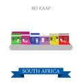 Bo-Kaap in Cape Town in South Africa. Flat vector