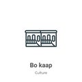 Bo kaap outline vector icon. Thin line black bo kaap icon, flat vector simple element illustration from editable culture concept