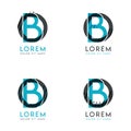 The BO Logo Set of abstract modern graphic design.Blue and gray with slashes and dots.This logo is perfect for companies, business