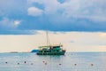Bo Phut Beach panorama with turquoise boat Koh Samui Thailand