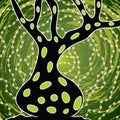 Boab Baobab Tree Vector Painting. Aboriginal dot art vector background Royalty Free Stock Photo