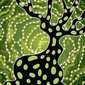 Boab Baobab Tree Vector Painting. Aboriginal dot art Royalty Free Stock Photo