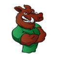 Boar man cartoon mascot Royalty Free Stock Photo