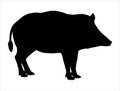 Boar silhouette vector art white background