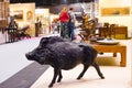 Boar statue at Antik Passion Almoneda 2023 fair at IFEMA Madrid, Spain