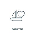 Boar Trip outline icon. Premium style design from honeymoon icons collection. Simple element boar trip icon. Ready to use in web