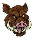 Boar Wild Hog Razorback Warthog Mascot Pig Cartoon Royalty Free Stock Photo