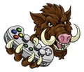 Boar Wild Hog Razorback Warthog Pig Gaming Mascot Royalty Free Stock Photo