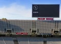 Board above empty tribunes on Barcelona Olympic Stadium on May 10, 2010 in Barcelona, Spain.