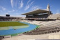 Board above empty tribunes on Barcelona Olympic Stadium on May 10, 2010 in Barcelona, Spain.