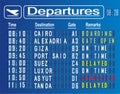 Departures cities of Egypt