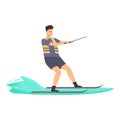 Board aquatic rider icon cartoon vector. Sliding marine