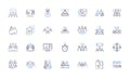 Board assembly line icons collection. Soldering, Compnts, Circuitry, Assembly, PCB, SMT, Through-hole vector and linear