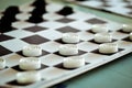 Board with checkers closeup Royalty Free Stock Photo
