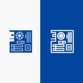 Board, Computer, Main, Mainboard, Mother Line and Glyph Solid icon Blue banner Line and Glyph Solid icon Blue banner