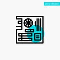 Board, Computer, Main, Mainboard, Mother turquoise highlight circle point Vector icon