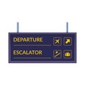 Board of departures in airport. Realistic flip airport scoreboard template.