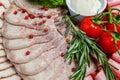 Assorted meat and ham delicacies Royalty Free Stock Photo