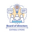 Board of directors concept icon. Business meeting, brainstorming idea thin line illustration. Corporate problem solving Royalty Free Stock Photo