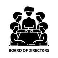 board of directors icon, black vector sign with editable strokes, concept illustration Royalty Free Stock Photo