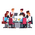 Board of Directors meeting at big conference desk Royalty Free Stock Photo