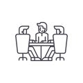 Board of directors meeting line icon concept. Board of directors meeting vector linear illustration, symbol, sign