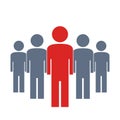 Group of people gray and red vector icon management Royalty Free Stock Photo