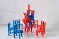 Board game Balancing Chairs, Tower of Chairs Royalty Free Stock Photo