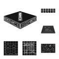 Board game black icons in set collection for design. Game and entertainment vector symbol stock web illustration. Royalty Free Stock Photo