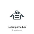 Board game box outline vector icon. Thin line black board game box icon, flat vector simple element illustration from editable Royalty Free Stock Photo