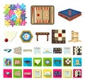 Board game cartoon,flat icons in set collection for design. Game and entertainment vector symbol stock web illustration. Royalty Free Stock Photo