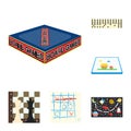 Board game cartoon icons in set collection for design. Game and entertainment vector symbol stock web illustration.