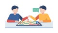 Board Game Discussion: Friends Strategizing Communicating vector design Generative AI Royalty Free Stock Photo