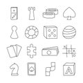 Board game icons in hand drawn cartoon style. Vector illustration. Royalty Free Stock Photo