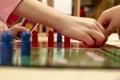 Close up of people playing cross and circle game Royalty Free Stock Photo