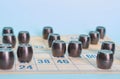 Board game. Lotto. Barrels Royalty Free Stock Photo