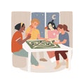 Board game night isolated cartoon vector illustration.