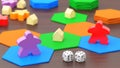 Board game, two figures and dice. 3D rendering Royalty Free Stock Photo