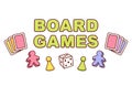 Board games banner illustration Royalty Free Stock Photo
