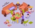 Board Games Kids Isometric Illustration