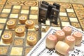 Board games.Lotto,domino and checkers. Royalty Free Stock Photo