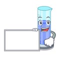 With board graduated cylinder with on mascot liquid