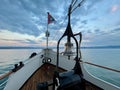 On board of historic steamer Hohentwiel on Lake of Constance, Vorarlberg, Austria, 15.06.2023.