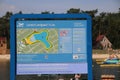 Board with information about the bathing water at the lake at Landal Landgoed `t Loo in Gelderland Royalty Free Stock Photo