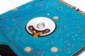 Board inside a computer hard drive closeup Royalty Free Stock Photo