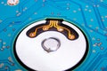 Board inside a computer hard drive closeup Royalty Free Stock Photo
