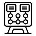 Board key point icon outline vector. Main check