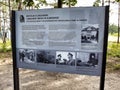 Memorial Board aboud uprising in Sobibor nazi extermination camp in 1943.