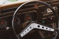 On board an old vintage car Royalty Free Stock Photo