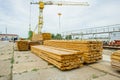 Board pine stack building materials high parallel folded dry building design pattern